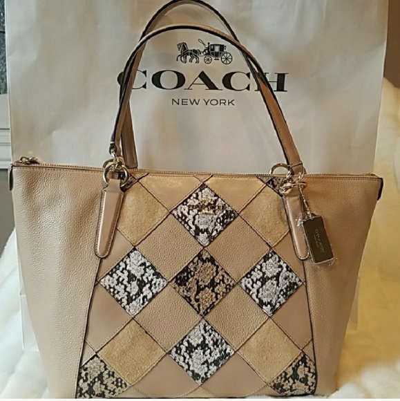Coach Handbags - Coach tote handbag purse: snake, suede, leather